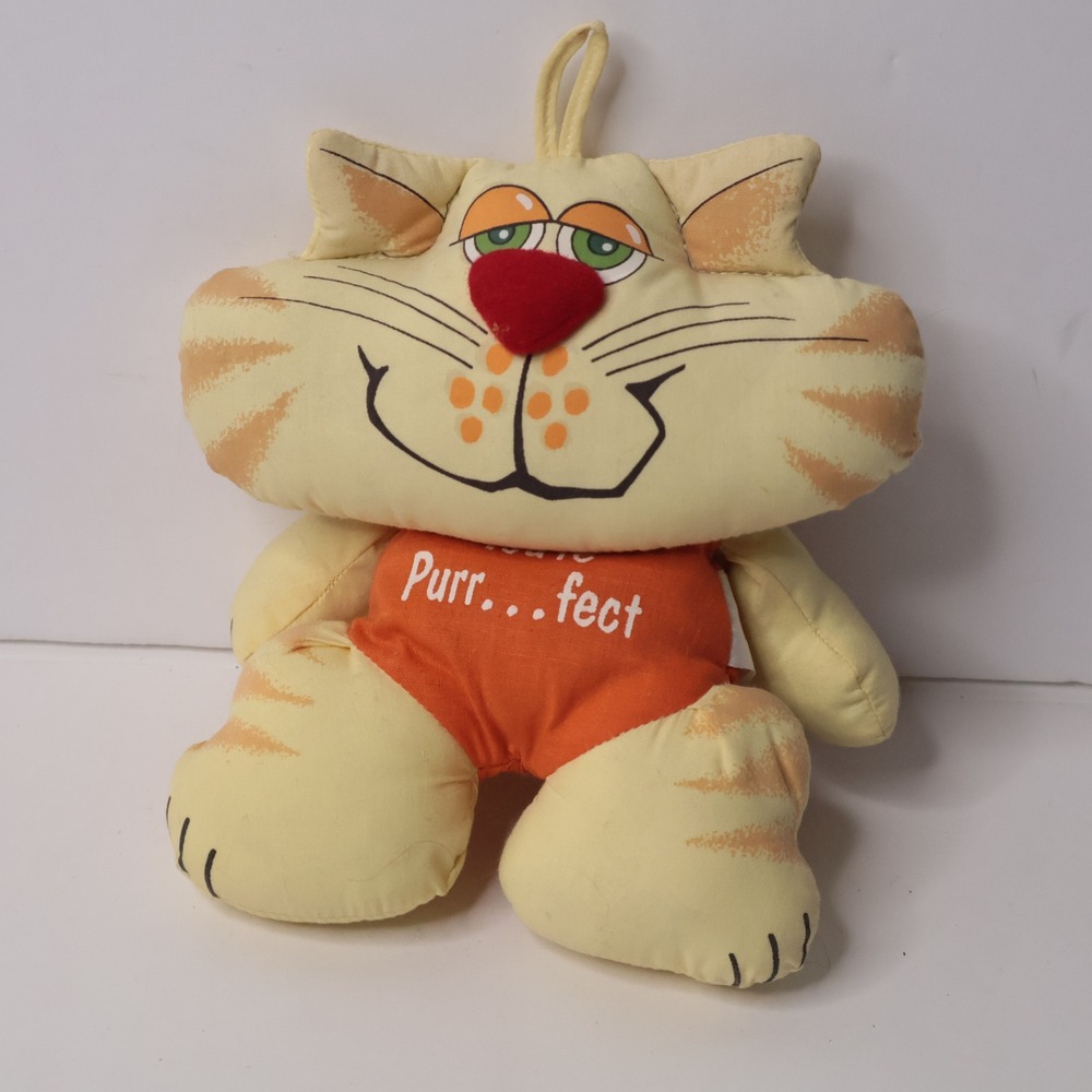 Vintage‎ Russ Berrie Arthur Cat Plush Orange Purrfect Tabby Stuffed Animal 3106